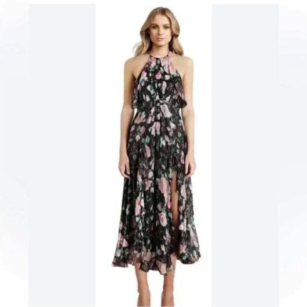 Zimmermann Floral Halter Neck silk Dress, XS( US2)